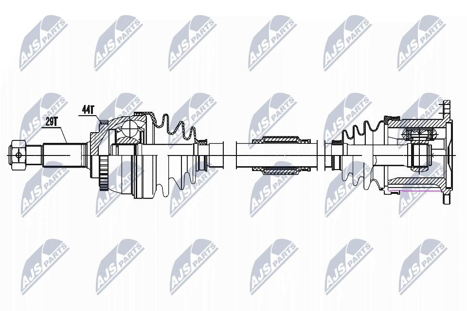 NTY Drive Shaft NPW-NS-161 For Nissan Right Front Axle 29 Outer Splines 655mm