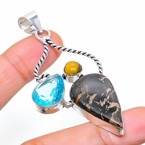Pendentif Citrine Et Argent 925 – Pierre Naturelle 10 Carats, Forme Larme, S-44