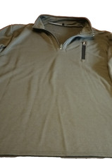 Men's Green Fleece Polyester 1/4 Zip Mock Neck Pullover Sweatshirt Size L