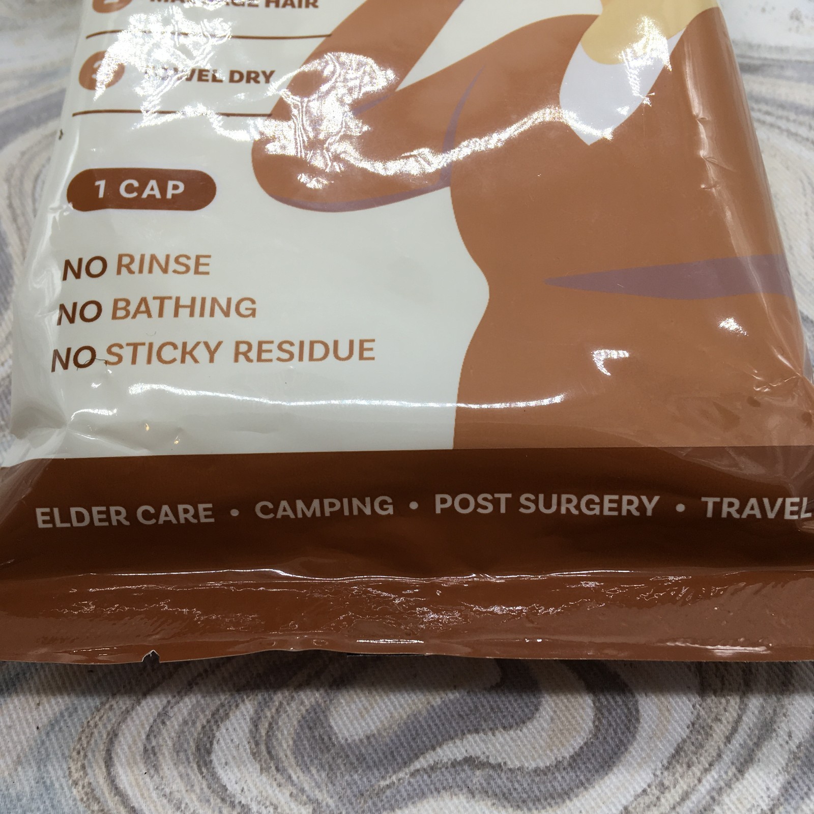 LOT of 4 Scrubzz No Rinse Shampoo Cap Coconut Vanilla. ELDER CARE, POST SURGERY