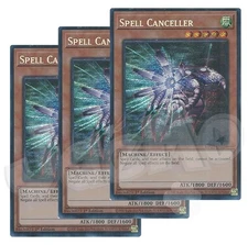 Yugioh - Spell Canceller x 3 - 1st Edition Prismatic Secret Rare NM - Free Holo