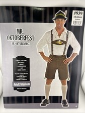 Mr. Oktoberfest Adult Costume 5 Piece Lederhosen Complete Outfit Medium Mens