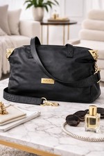 NWOT Versace Parfums 22  Weekender Travel Bag Black Strap Large Holdall Carry On