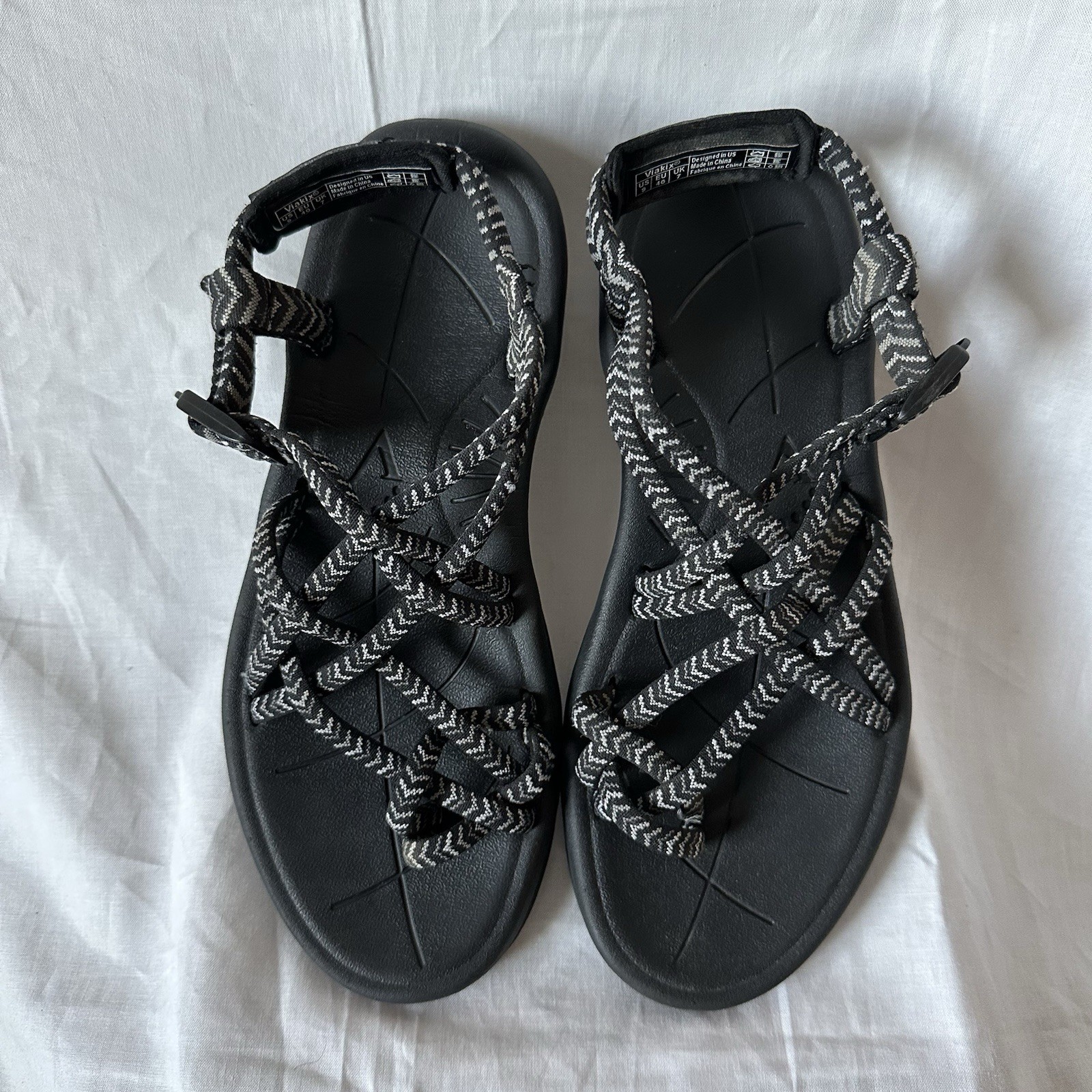 MERRELL Viakix Sandali Donna 9 Samara Nero Passeggio Comodi Cinturino Regolabile Scarpe