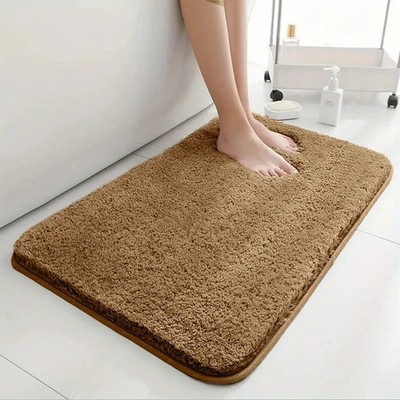 Water Absorbent Anti-Slip Bathroom Mat Thick Long Hair Washable Rug
