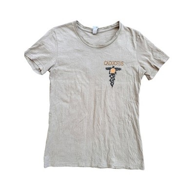 Caduceus Cellars Wine Graphic Tee Wmn L Tan Arizona High Desert Shirt Excellent
