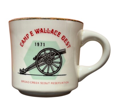 Vintage 1971 Camp E Wallace Oest Broad Creek Scouts Reservation Coffee Cup Mug