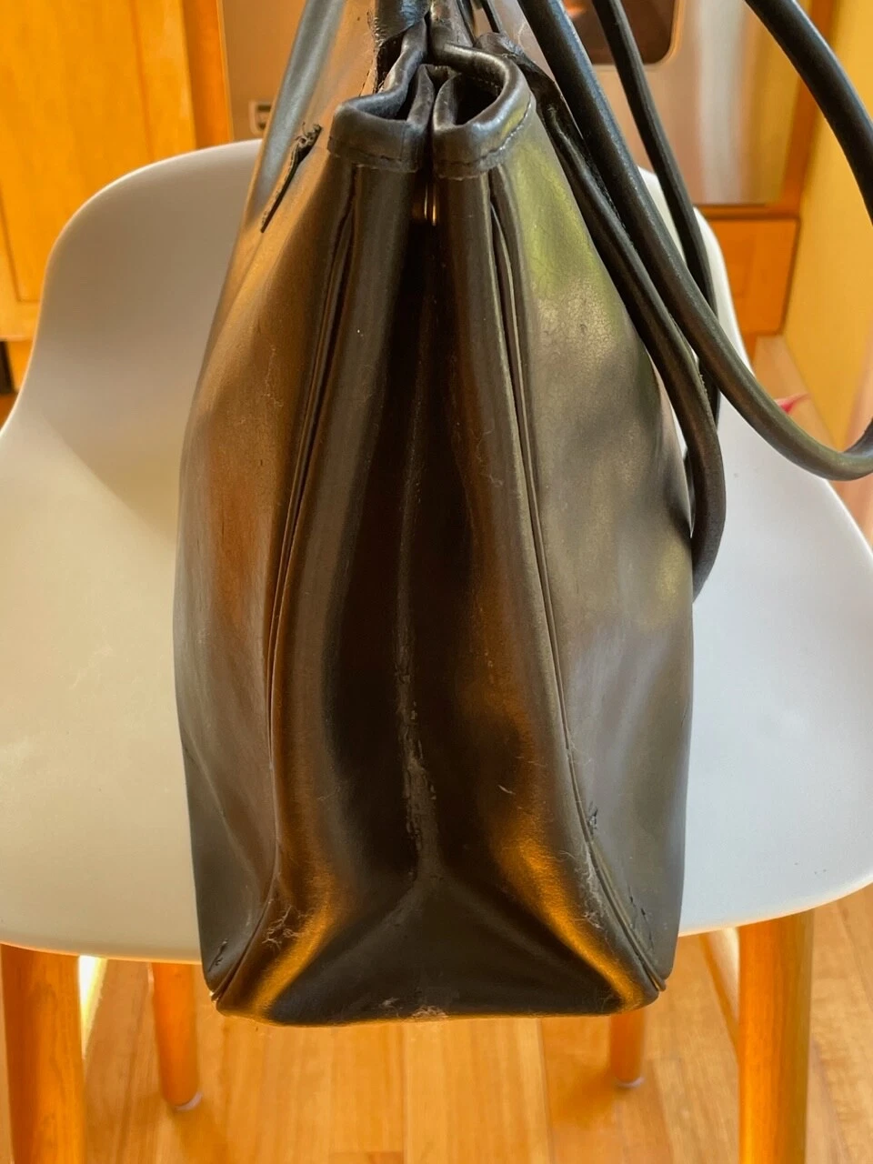 Autentica borsa tote LONGCHAMP LARGE formale in pelle Rozo USATA DELICATAMENTE