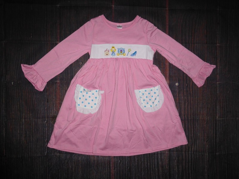 NEW Boutique Princess Cinderella Pink Long Sleeve Dress Size 6-7