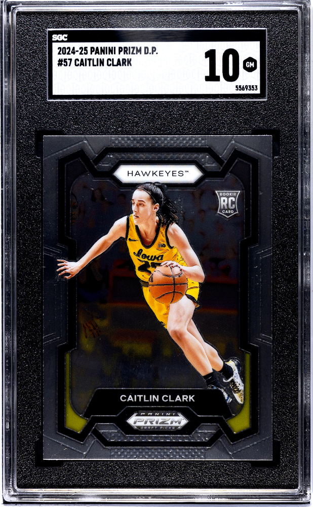 2024-25 Panini Prizm D.P. #57 Caitlin Clark GEM MT 10 Graded by SGC Top Condition Rookie Card