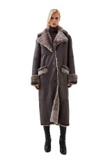 Karen Millen Luxurious Sheepskin Maxi Coat Shearling Leather. Uk 16 Rrp £3499