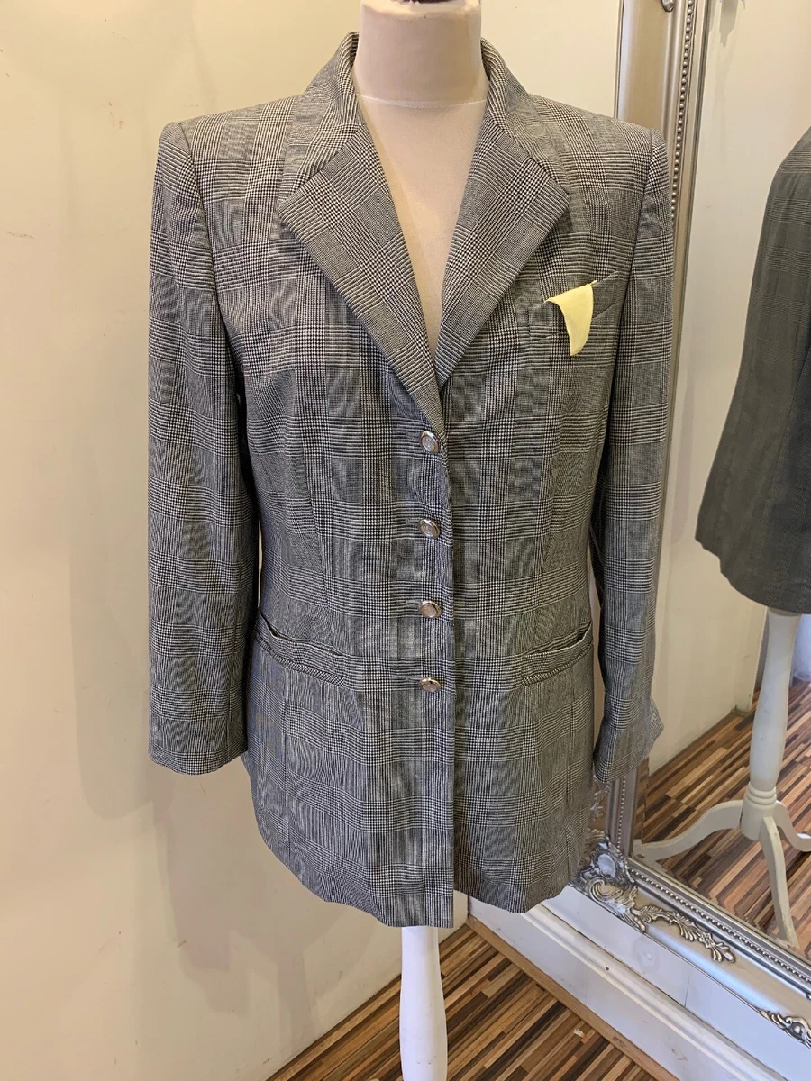 Escada virgin wool cheap check coat