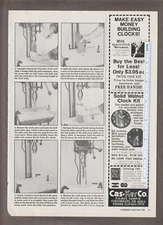 Vintage 1986 CAS-KERCO Magazine AD ~ WALNUT CLOCK KIT ~ Cincinnati OH.