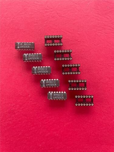NATIONAL LM723CN LM723 VOLTAGE REGULATOR (Qty 5) With MACHINED SOCKETS * NEW *