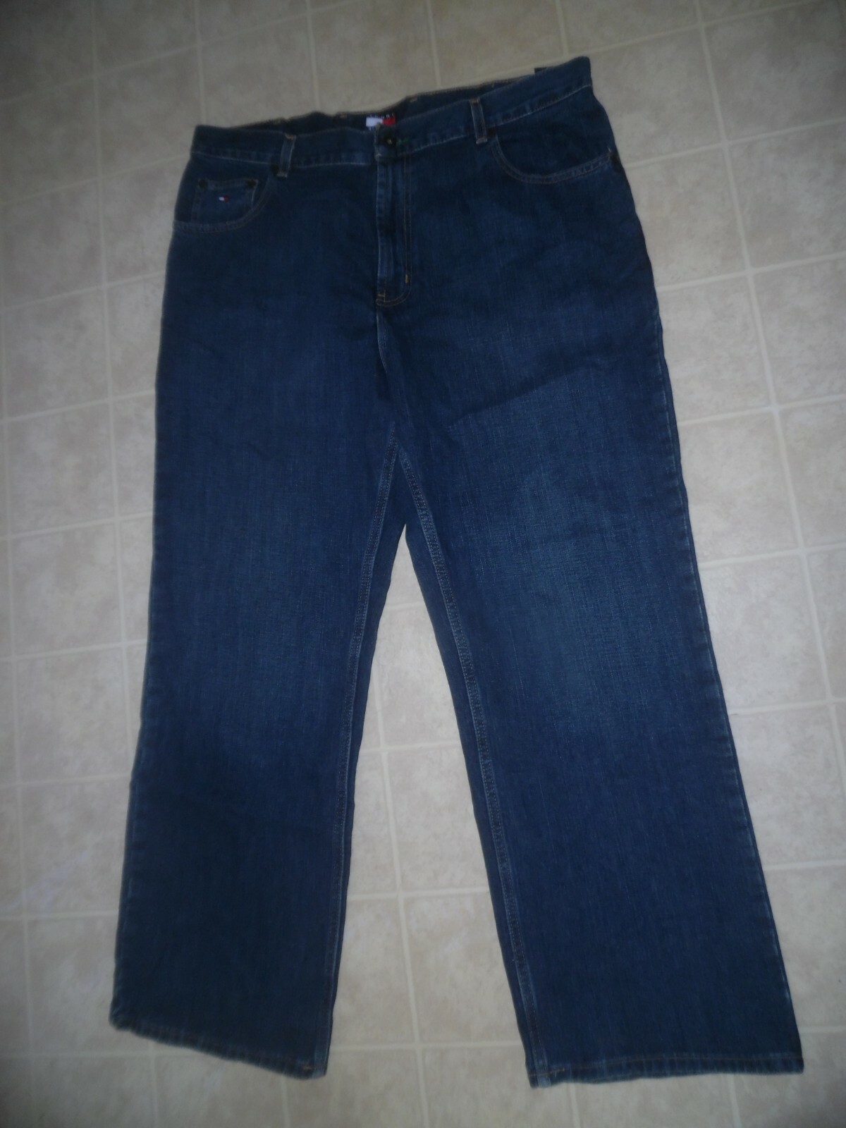 Tommy Hilfiger Jeans Men's 38X30 Leather Logo Zip Fly