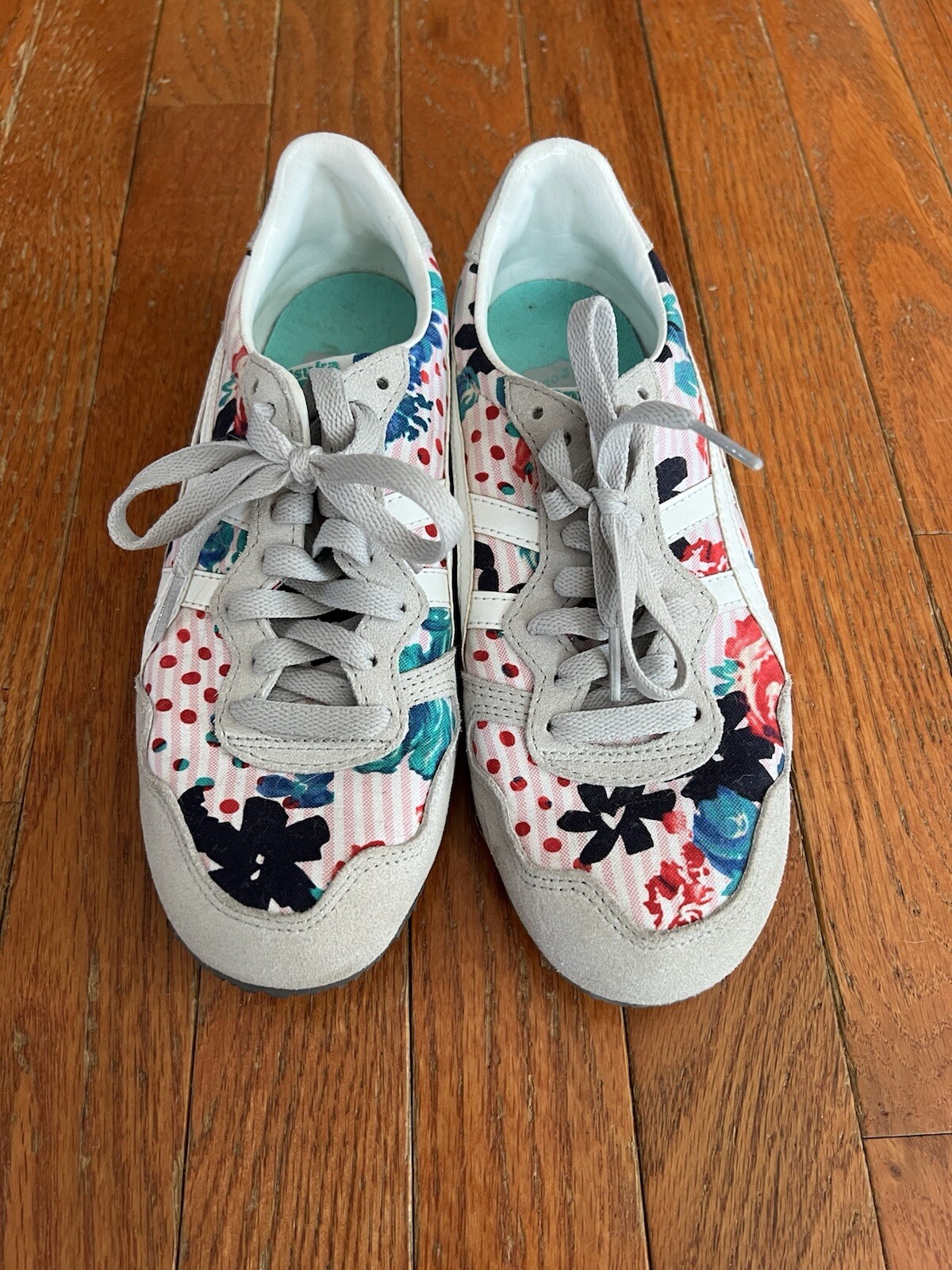 Onitsuka Tiger Serrano Womens Shoes Size Blue Floral Retro