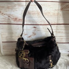 Rocco Barocco Handbag/shoulder Bag - Brown - Medium Sized Rabbit Fur Purse