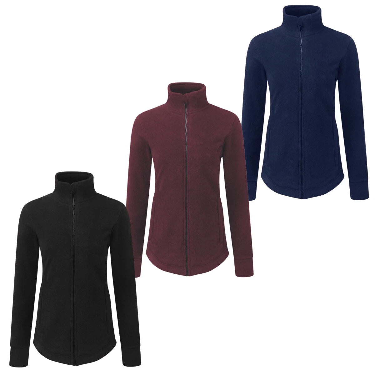 Ladies fleece shop jacket with buttons