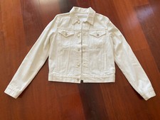 Helmut Lang White Cotton Denim Stylish Summer Jacket Silver Selfridges £495 S 10