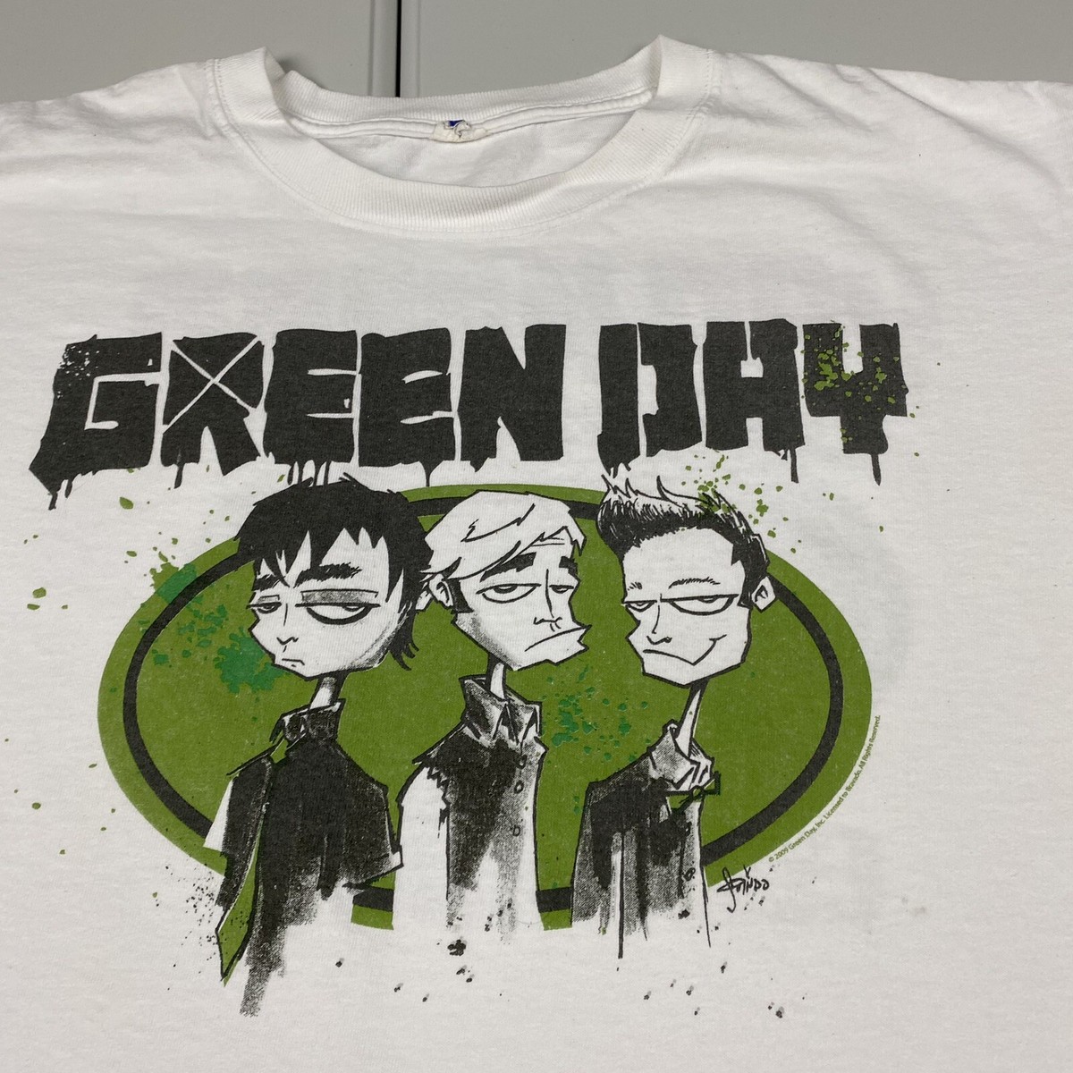Vintage Green Day tour 2009 graphic band t shirt white XL Vintage Green Day tour 2009 graphic band t shirt white XL