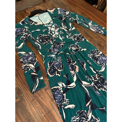 Yumi Kim Dress Floral Maxi Green Long Sleeve Lace Up Woman's Size Small |  eBay