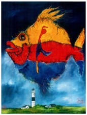 Kunstdruck - "RÜM HART KLAAR KIMMING" (Sylt) - von OLE WEST - (1024)