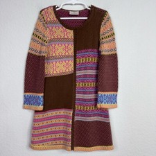 Hanna Andersson Dress Girls 5/110 Colorful Patchwork Long Sleeve Knit Boho Artsy