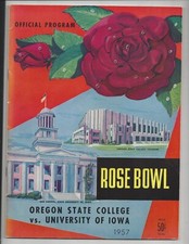 1957 Iowa Oregon State Rose Bowl football program Karras National Champions