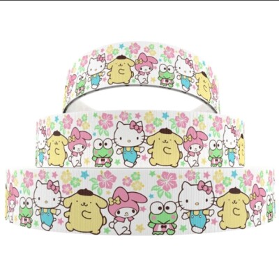 1 INCH 25mm Kitty GROSGRAIN RIBBON Hair Bow Supplies 1257498 Cartoon friends