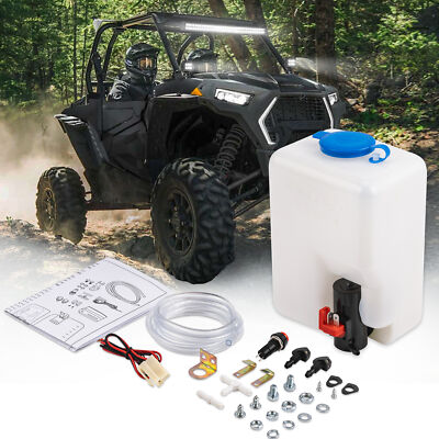 #ad #ad 12V Universal Windshield Washer Pump Reservoir Kit Fluid Reservoir Tank 1.5L UTV $18.89