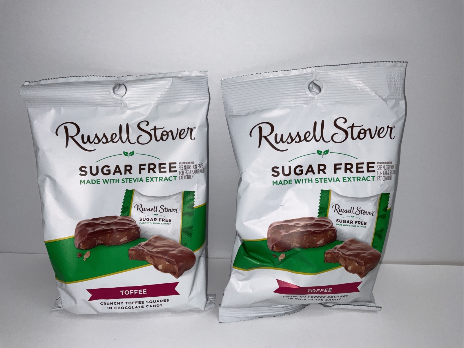 Russell Stover Sugar Free TOFFEE Squares Made with Stevia Extract 2