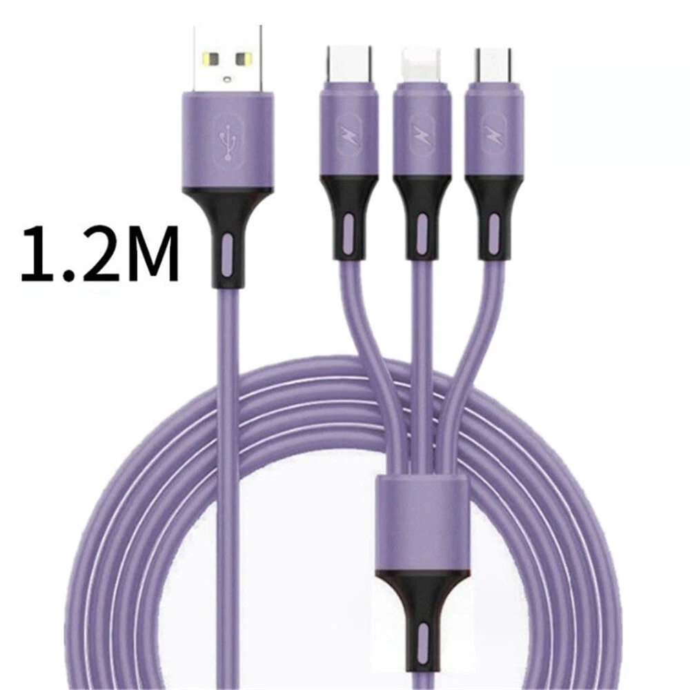 3 In 1 Charging USB Cable Charger Phone Type-C Micro IOS Multi Head ALL Phone_voghion.com