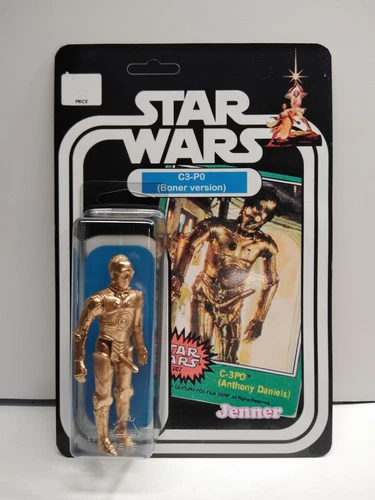 C3-P0 error card novelty figure. 3.75" Star Wars Vintage Kenner Style. Custom.