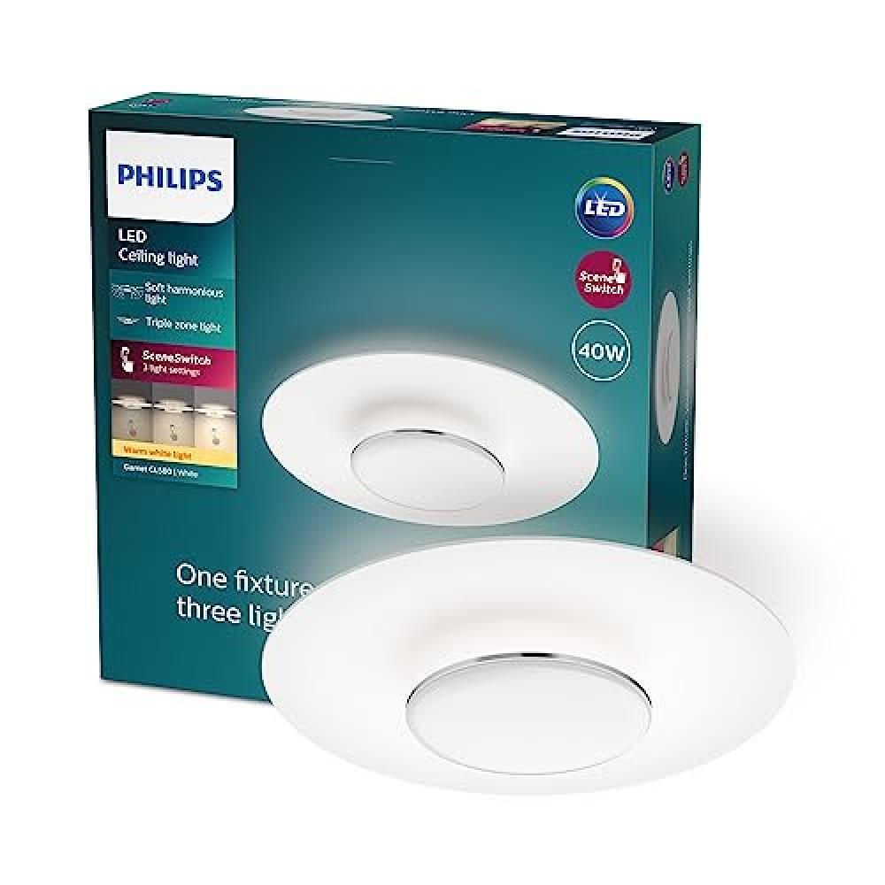 PHILIPS LED Garnet SceneSwitch, Plafoniera Rotonda, Luce Calda, Dimmer a Fasi, 4