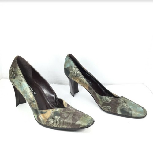Proxy Women's Floral Heels Square Toe Shoes Green Multicolor Size 8 - Picture 2 of 9