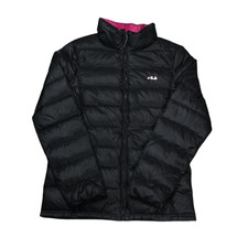 Fila Puffer Jacket Size Uk 10 In Black Women's Lightweight Down Winter