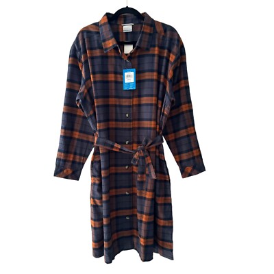 Columbia Holly Hideaway Flannel Dress Size 2X Athleisure Gorpcore Comfy NEW