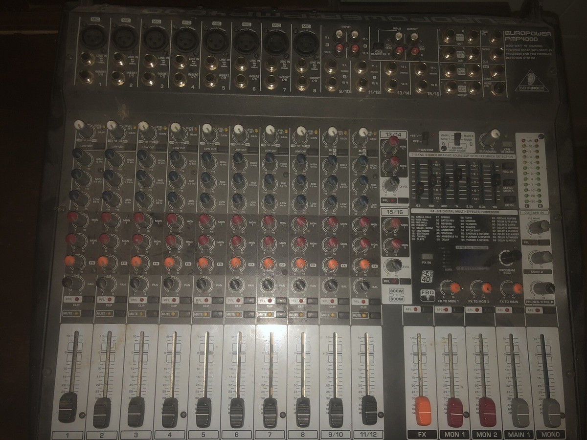 Behringer Europower PMP4000 16 Channel 1600W Mixer 713757154611| eBay
