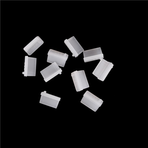 Lot de 10 fiches USB femelles en caoutchouc transparent, anti-poussière, type A - Afbeelding 2 van 7