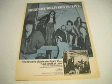 10 CC Their First Live Album Ever original 1977 Promo Display Ad