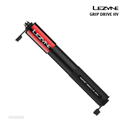 Lezyne GRIP DRIVE HV High Volume Bicycle Hand Pump : MEDIUM RED