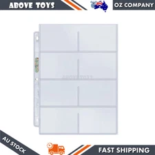 10 x Ultra Pro Platinum 8 Pocket Album Pages Sleeves Trading Cards Phone Cards