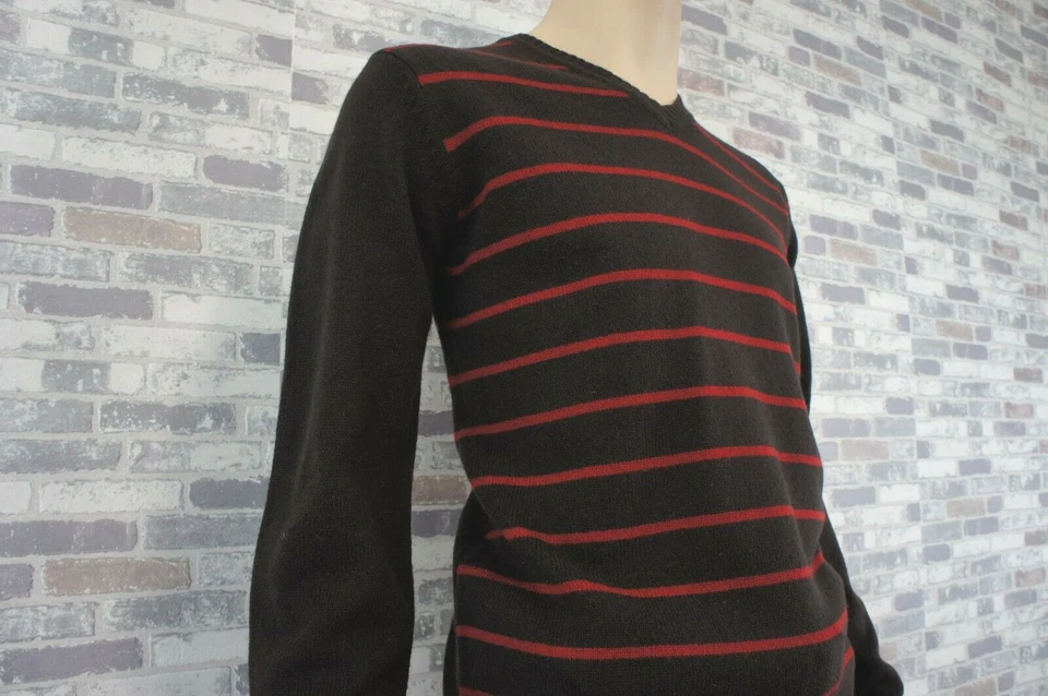 SPRINGFIELD HERREN LAMMWOLLE MIX FREIZEIT PULLOVER BRAUN ROT XL SLIM NEU - Bild 3 von 4