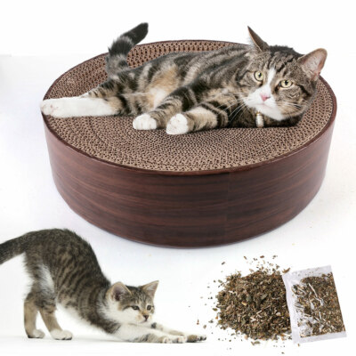 round cat scratcher bed