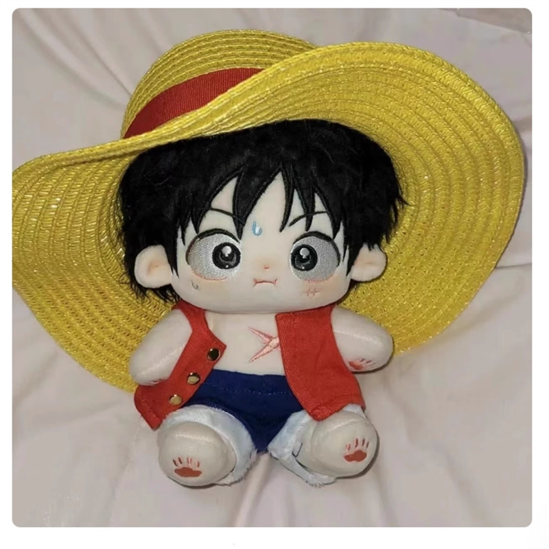 Anime UNA PIEZA Mono D Luffy 20cm Muñeca de Peluche Vestir Juguete de Peluche Regalo