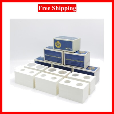 600PCS Coin Flips in 6 Sizes Cardboard Holders for Colletors 2x2