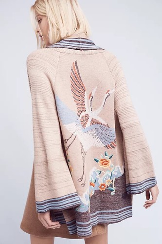 Anthropologie HWR Crane Cardigan Size 