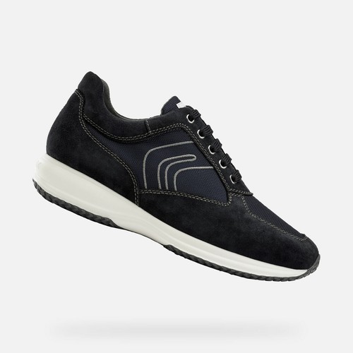 Scarpe Uomo Geox che respira-Sneakers Happy modello tipo Hogan Vera Pelle |  eBay