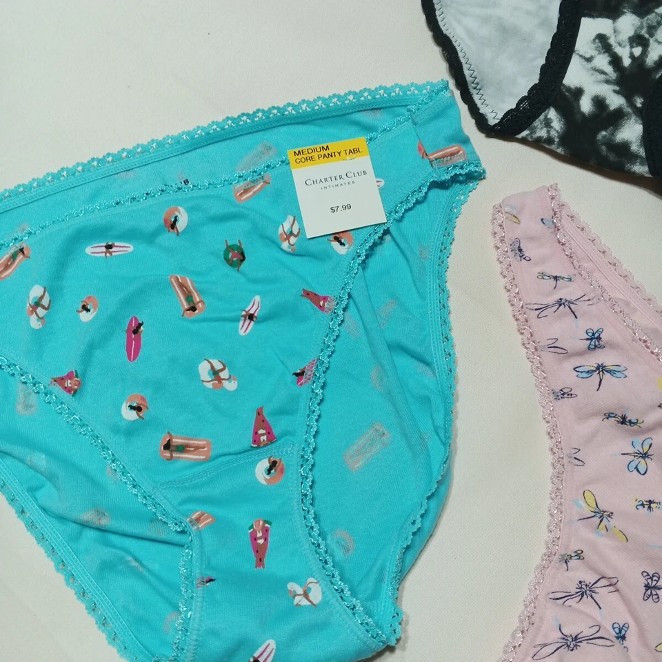 Paquete de 3 pantys talla M multicolor mezcla de algodón nuevo con etiquetas Foto 4 de 4