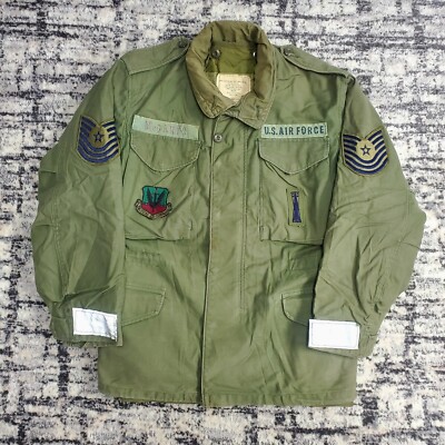 Vtg 70s Vietnam Era USAF M-65 Field Coat OG 107 Cold Weather Liner